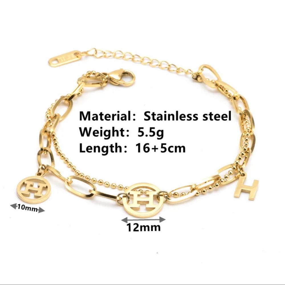 Designer Inspired Gold Plated Charm Bracelet - Picture 5 of 6